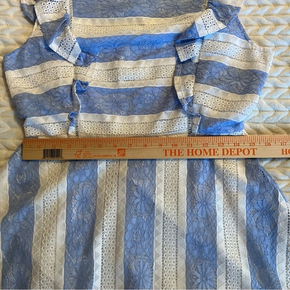 J.O.A. Blue and White Women Mini Dress size Large - Picture 8 of 11